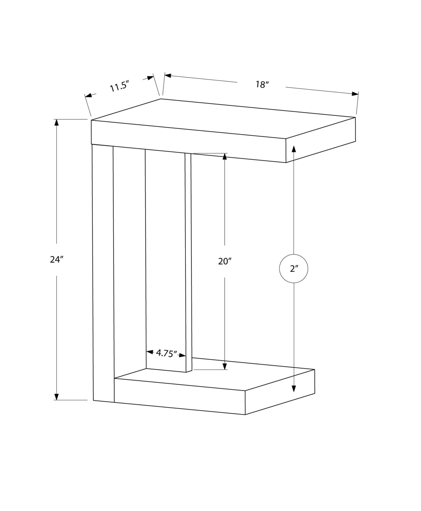 Hollow Core Accent Table