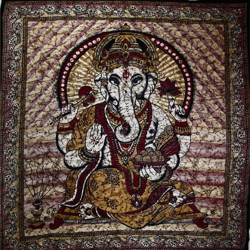 Ganesha Blessings Batik Tapestry