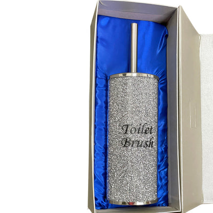 Elegant Crushed Glass Toilet Brush Holder