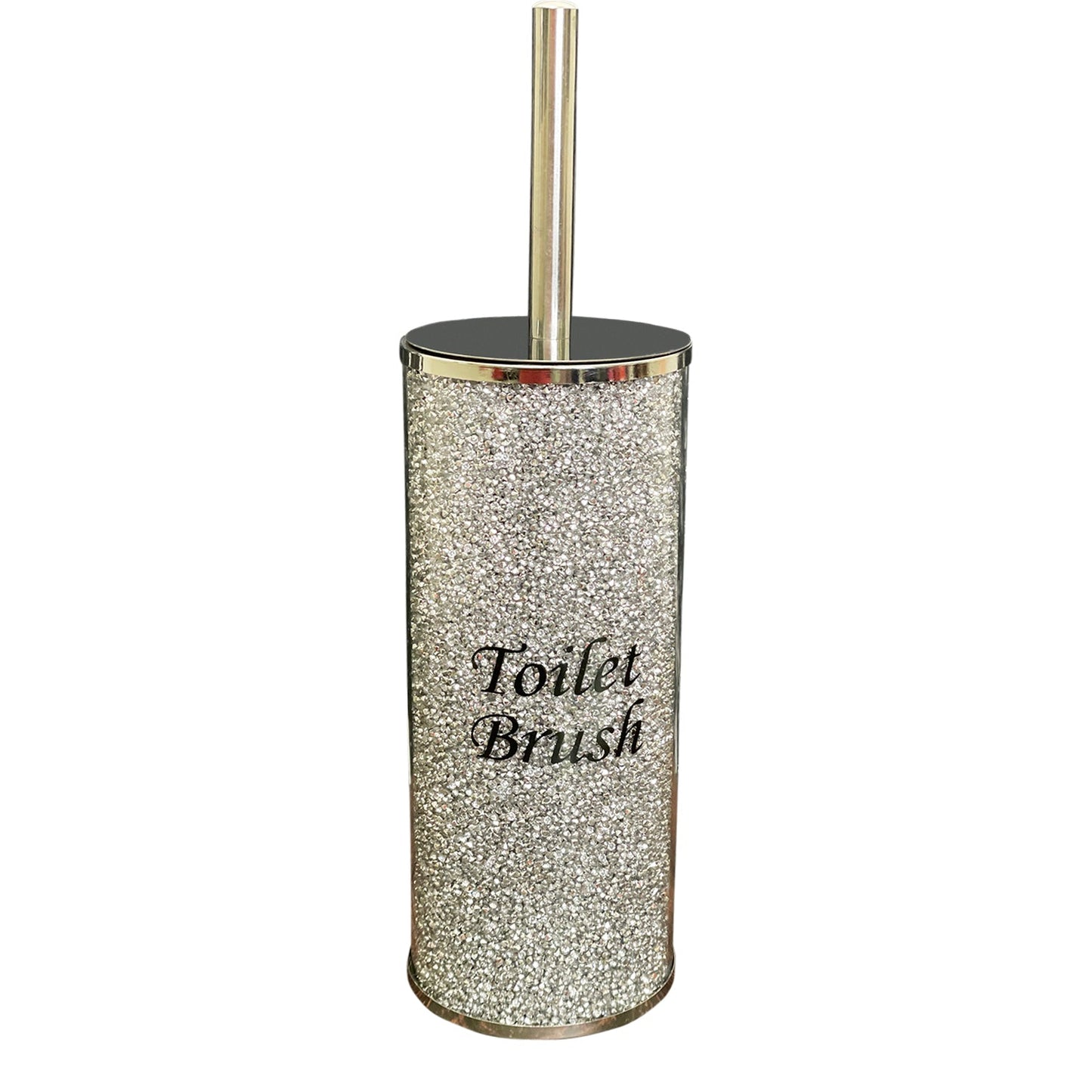 Elegant Crushed Glass Toilet Brush Holder