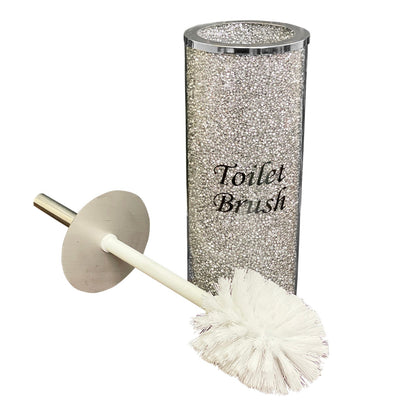 Elegant Crushed Glass Toilet Brush Holder