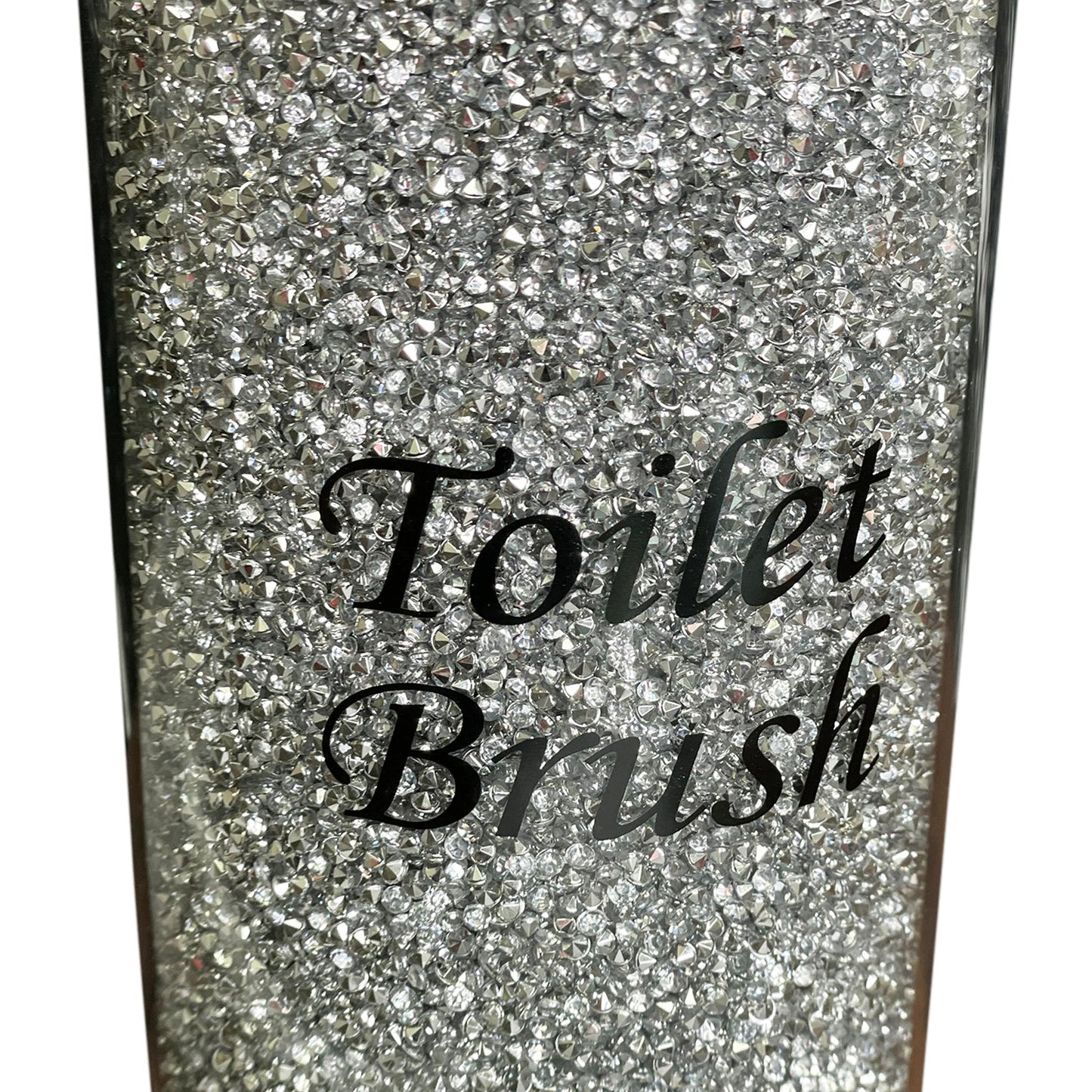 Elegant Crushed Glass Toilet Brush Holder