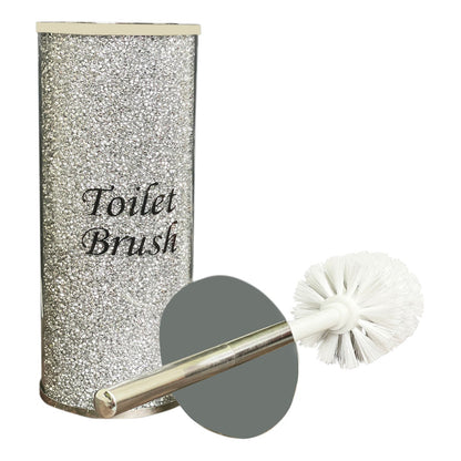 Elegant Crushed Glass Toilet Brush Holder