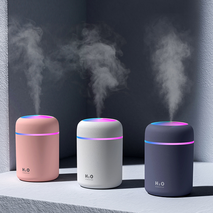 Mini Aroma Oil Diffuser - Portable Humidifier with Colorful Night Light